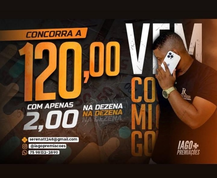 DEZENA DISPONÍVEL PRA 21:00 HORAS 